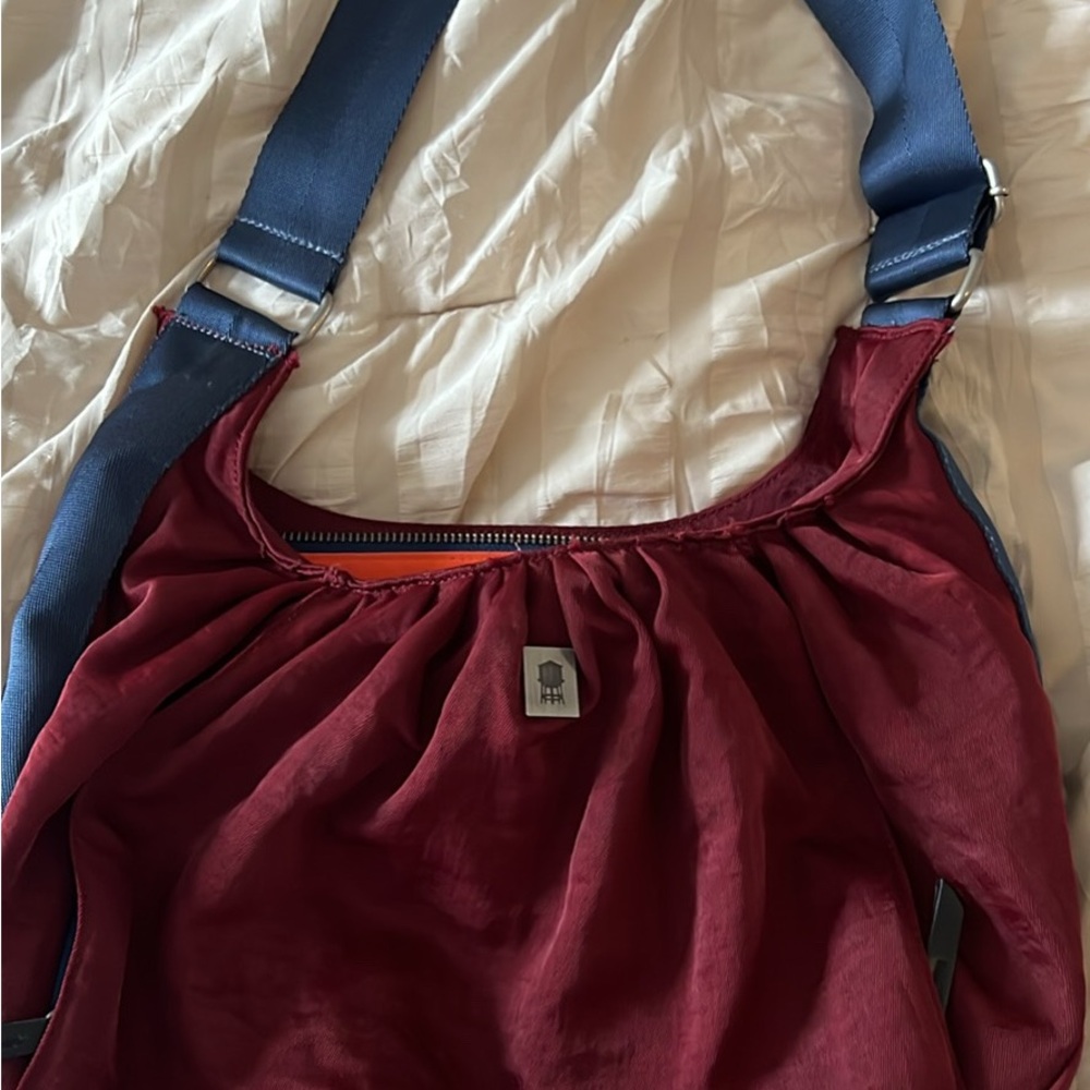 Stylish Brooklyn Industries Burgundy and Blue Women's Bag
